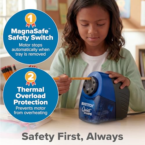 Bostitch Office Heavy Duty Electric Pencil Sharpener, Classroom, Blue - color: Blue