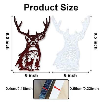 Deer Head Wall Hanging Resin Silicone Mold, Deer Epoxy Casting Mold for Wall Hanging Mount Home Office Decoration, DIY Crafts Door Wall Art Party Decoration - size: Front of the deer