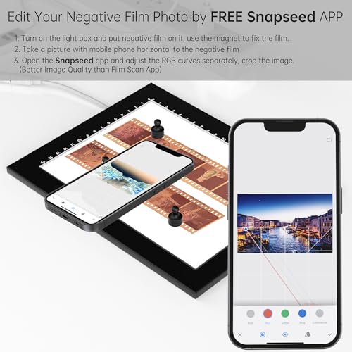 Magnetic Slide Viewer 8”x6” Light 5600K Ultra-Thin 10 Levels Adjustable Brightness Backlight for Slides and 35mm Film Negative Scanning - color: 8"x6" Magnetic Version
