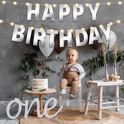 TaoBary 107 Pcs DIY Banner Letters Kit Glitter Banner,Glossy Silver | 107 Glitter Letters Numbers with Rope and Needle, Reusable for Birthday, Halloween, Christmas, Wedding, Valentine Decor - color: Glossy Silver