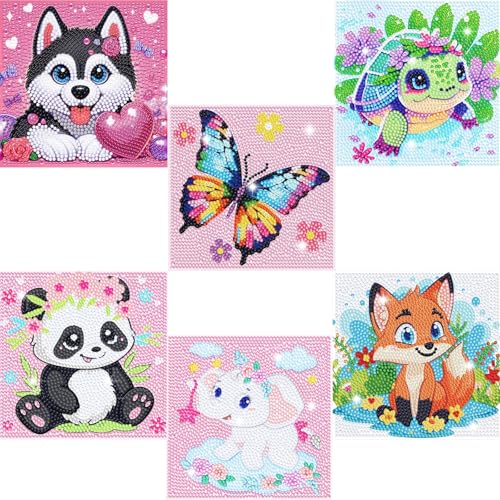 5DDIYART 6 Pack Small Diamond Painting Kits for Kids Beginners - color: KD60+61+62+63+64+65-1