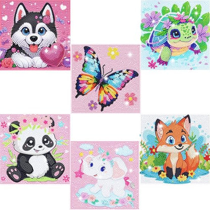 5DDIYART 6 Pack Small Diamond Painting Kits for Kids Beginners - color: KD60+61+62+63+64+65-1