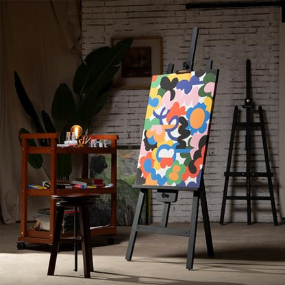 MEEDEN Black Easel for Painting: Wood Easel Stand for Sign and Display | A Frame Stand for Adults Artists Display Sign- Holds Canvas up to 48"