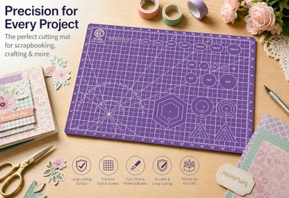 KC GLOBAL A3 (19"x13") Professional Grade Self-Healing Cutting Mat (Purple) - Odor-Free, Double-Sided, Eco-Friendly, Non-Slip, Premium Desk mat for DIY, Crafting, Model Building,and Art Projects - size: 19"L x 13"W