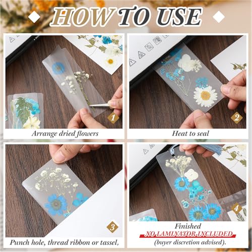 Fuyoooo 376 Pcs Pressed Flower Bookmark Kit,Blue,2 x 6 Inch - color: Blue, size: 2 x 6 Inch