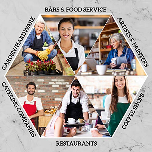 12 Pack Bib Apron - Unisex Red Aprons, Machine Washable Aprons for Men and Women, Kitchen Cooking BBQ Aprons Bulk (Pack of 12, No Pockets, Red) - color: Red, size: 12 Pack
