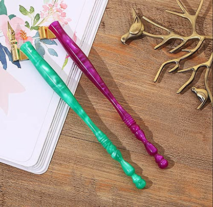 Gullor Oblique Calligraphy Dip Pen Nib Holder, Removable Nib Pen Handle Stand with 33 Nibs, Green - color: Green