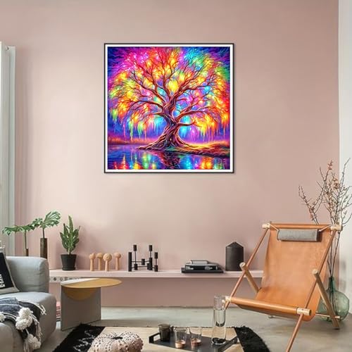 DIYCYCY Tree of Life Diamond Painting Kits for Adults Beginners 13.8x13.8in | Full Drill Diamond Art Kits,Round 5D DIY Diamond Dots Paintings, Diamonds Pictures Gem Art and Crafts Home Wall Decor
