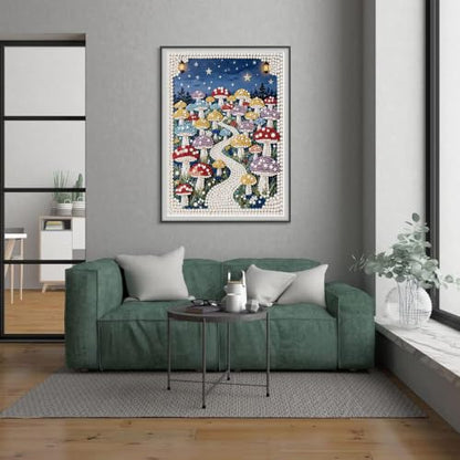 Moonlight Mushroom Pearl Art Kits for Adults,Pearl Diamond Painting 12x16In - color: DP04383