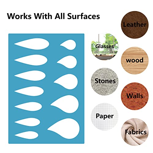 GORGECRAFT 2 Styles Leather Earrings Making Jewelry Shape Template Teardrops Reusable Plastic Cutouts Cutting Stencil Lapidary Templates for Tear Drop Bracelets Making Jewelry DIY Crafts 5”x3.5” - style: Art Deco