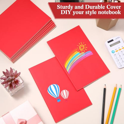 Mimorou 100 Pcs A5 Journals Notebooks Bulk,Red,Lined - color: Red, style: Lined