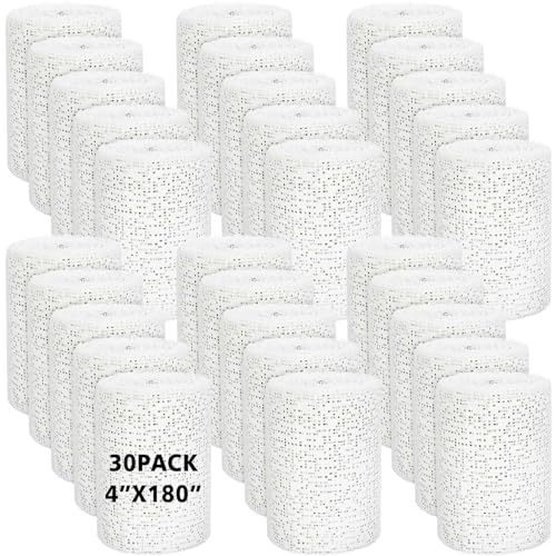 Preboun 30 Pack Plaster Cloth Gauze Bulk for Craft Art, 4 Inch x 180 Inch | Ideal Paper Mache Belly Casting Mask Making, Plaster Strips School Classroom Back to School Art Projects - size: 4 Inch X 180 Inch