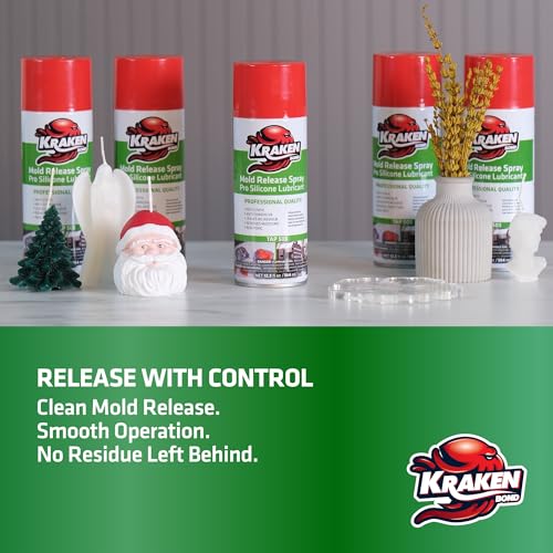 Kraken Bond Silicone Mold Release Spray - (2x12.3 oz) High Temperature Mold Release Agent for Epoxy Resin Lubricates Protects and Renews Anti-Static & Anti-Corrosive, 2 Pack - size: 2 Pack