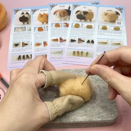 Truslin Needle Felting Kit, 4 Pcs Doll Making Needle Felting Starter Kit | with Instruction, Wool Felting Mat and Tools for DIY Craft Animal Home Decoration, Adult Craft Kits - color: 2# 4pcs