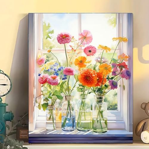 Arttoplus Flowers Paint by Numbers Kit for Adults Beginner 16x20 inch - color: MT20322-US