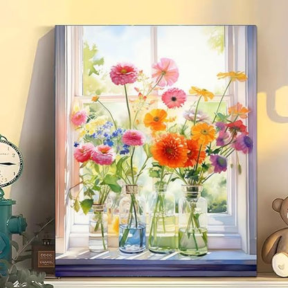 Arttoplus Flowers Paint by Numbers Kit for Adults Beginner 16x20 inch - color: MT20322-US