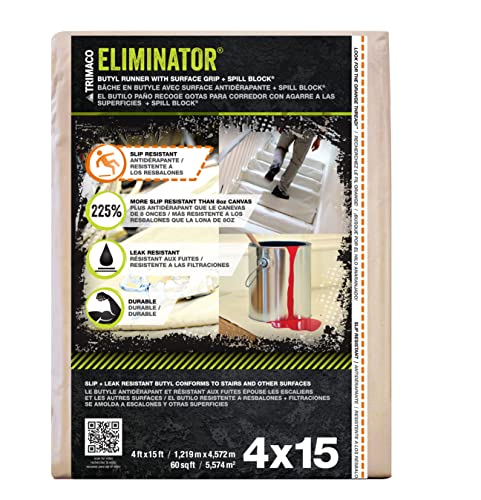Trimaco Eliminator Butyl Drop Cloth, 4-feet x 15-feet - size: 60 Sq Ft (Pack of 1)