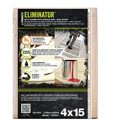 Trimaco Eliminator Butyl Drop Cloth, 4-feet x 15-feet - size: 60 Sq Ft (Pack of 1)
