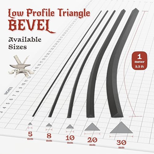 The Foamory Black EVA Foam Bevel Low Profile Triangle 5mm x 1M Long Dowel - color: 1 Pack: 1M Length - 05mm Thickness, style: Black - Triangle: Low Profile