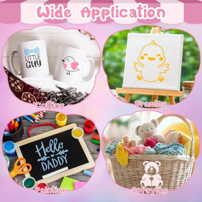 100 Pcs Small Stencils for Crafts, 2 Inch Reusable Cute Stencils for Painting on Wood DIY Craft for Drawing Templates Wall Home Decor Canvas Fabric (Baby Shower) - style: Baby Shower