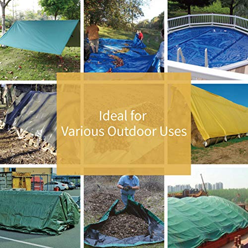 GUARD SHIELD Heavy Duty Tarp 12x24 Feet Green Multi Purpose Thick Waterproof Poly Tarp Cover 10mil - color: Green, size: 12x24