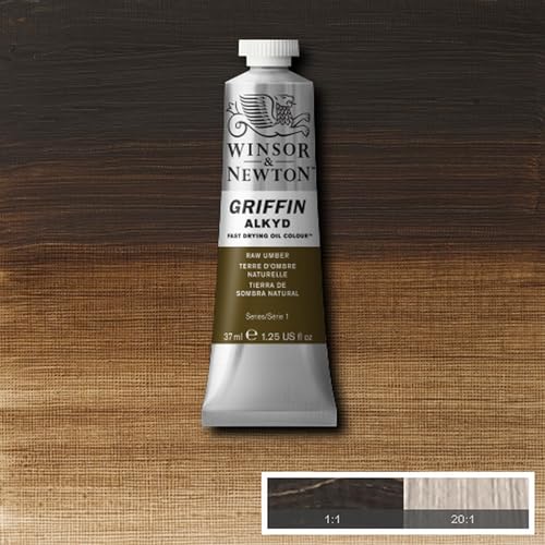 Winsor & Newton Griffin Alkyd Fast Drying Oil Paint, Raw Umber - color: Raw Umber, style: 1.25-oz Tube