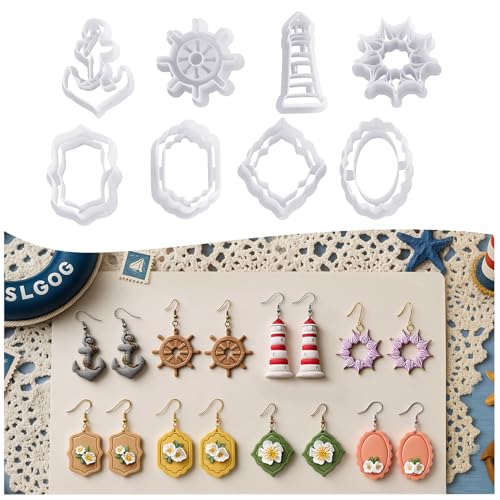 8 Pcs Summer Ocean Sailing Adventure Theme Polymer Clay Cutters，Adventure & Geometric Polymer Clay Cutters - Xmas Gift for Friends & Adventure Lovers, - color: Adventure Lovers