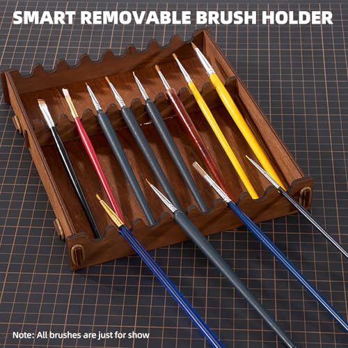 OPHIR Wooden Paint Organizer 98 Holes Rack for Miniature Paints & Brushes - size: 1.02"-98 Holes