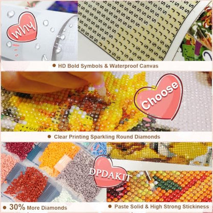 DPDAKIT Giraffe Diamond Painting Kit for Adults, Animal Diamond Art 12x12In | Round Full Drill, 5D Dot Painting for Beginner, DIY Crystal Gem Art Kit, Relaxing Craft, Home Wall Decor Gift, Diamond Dots