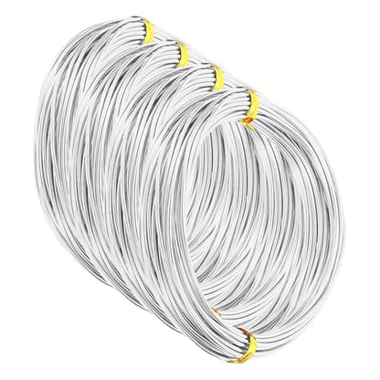 PATIKIL Aluminum Craft Wire, 10m/32.8ft, 1.5mm/14 Gauge, 4pcs, Silver Tone - color: Silver Tone, size: 1.5mm x 32.8ft