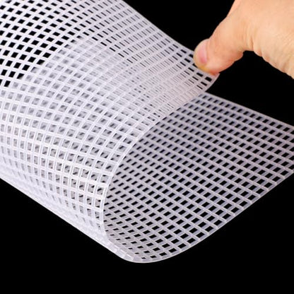 6pcs Plastic Mesh Canvas Sheets, 11.02x9.06in 5CT (Transparent) - color: Transparent