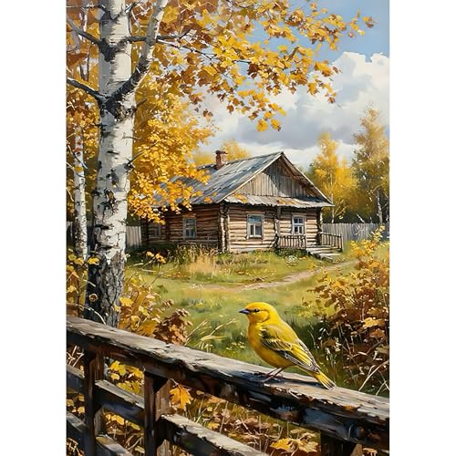Auremi Nature Diamond Art Painting, 5D Houses Diamond Painting Kits, Full Drill Diamond Dots Paintings for Beginners, Crystal Art Painting Kits for Home 30x40 cm - color: Diamond Painting 011