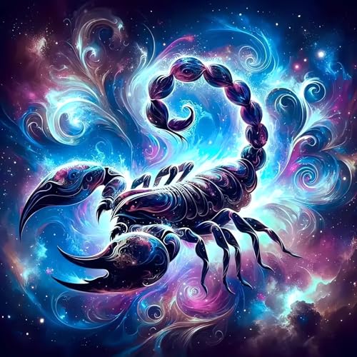 Xoaoes Scorpio Diamond Art Kits for Adults, 5D Diamond Painting Kits | DIY Gem Painting, Crafts for Adults, Dimond Art Paintings Kit, Full Drill Diamond Dot for Home Wall Decor 14 X 14 Inch - color: CM031