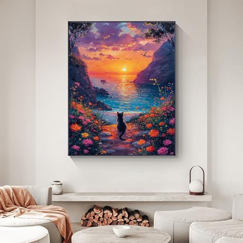Sunset Paint by Numbers Kit for Adults Beginner Without Frame 16x20 IN - color: YOPNF08