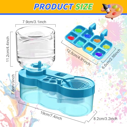 Upgraded Paint Brush Cleaner Tool,Brush Rinser Cup Painting Running Water Circulation Art Supplies for Acrylic,Watercolor and Water Based Creative Gift for Adult Artist Beginner and Painter - color: Blue