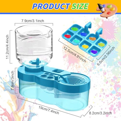 Upgraded Paint Brush Cleaner Tool,Brush Rinser Cup Painting Running Water Circulation Art Supplies for Acrylic,Watercolor and Water Based Creative Gift for Adult Artist Beginner and Painter - color: Blue