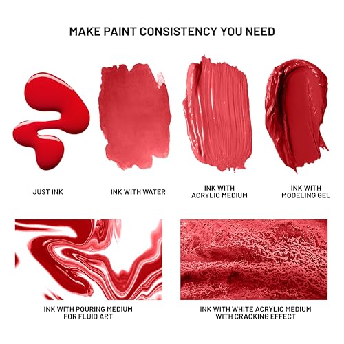 Acrylic Inks, 'Blush' Acrylic Ink, 3.38 Fl Oz (100 ml) | Highly Concentrated, Multifunctional Liquid Acrylic Paint - color: Blush