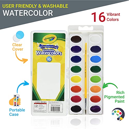 Watercolor Paint Set for Kids, 16 Water Color Mixing Palette Gift Bundle