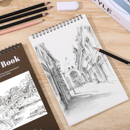 4 Pack Small Sketch Books, 5.5 × 8.5 in, Spiral Bound, Yellow-Brown - color: Tan, size: 5.5 × 8.5Inch（4 Pack）