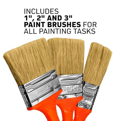 Premium Paint Brush Set – 3-Piece Boiled Bristle Brushes (1”, 2”, 3”) for Precision Painting | Professional & DIY Paint Brushes for Walls, Trim, Furniture & Crafts