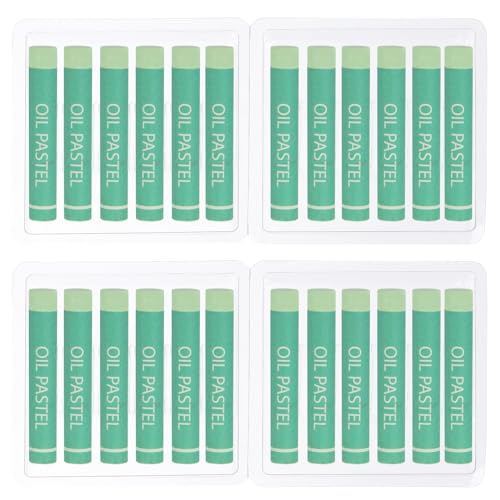 PATIKIL Turquoise Oil Pastels, 24Pcs Soft Oil Crayons Creamy Pastels Stick Art Supplies for Art Painting Drawing Blending Graffiti for Artists Beginners - color: Turquoise