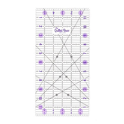 The Quilted Bear Quilter's Bundle - 12" x 12" Rotating Cutting Mat (Green), 6" x 12" Quilting Ruler & 45mm Rotary Cutter Bundle for Quilting & Crafting