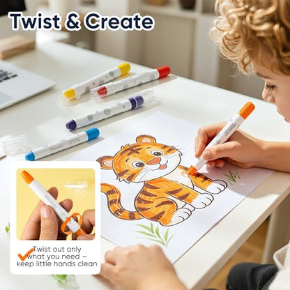 finenolo 36 Colors Twist Crayons for Toddlers and Kids, Washable - color: 36 Colors