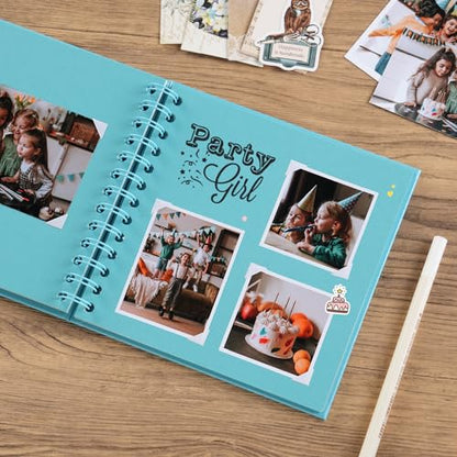 potricher 7 x 7 Inch Small DIY Scrapbook Photo Album 40 Pages, Blue - color: Blue, size: 7 Inch 40 Pages