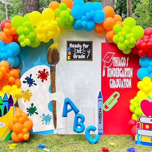 Qunclay 41 x 24 Back to School Giant Palette Art Decor(1pcs, Round) | Giant Paint Palette, Giant Paint Brush Prop, Art Decoration for Classroom Party School Birthday Photo Prop Backdrop - style: Round