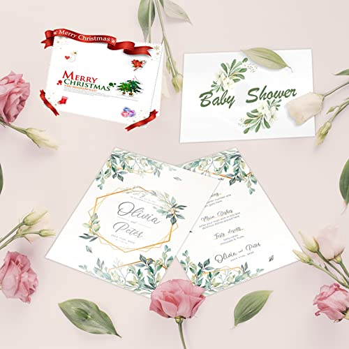 24 Sheets White Shimmer Cardstock 8.5 x 11 Metallic Paper | Goefun 80lb Card Stock Printer Paper for Invitations, Certificates, Crafts, DIY Cards - color: white