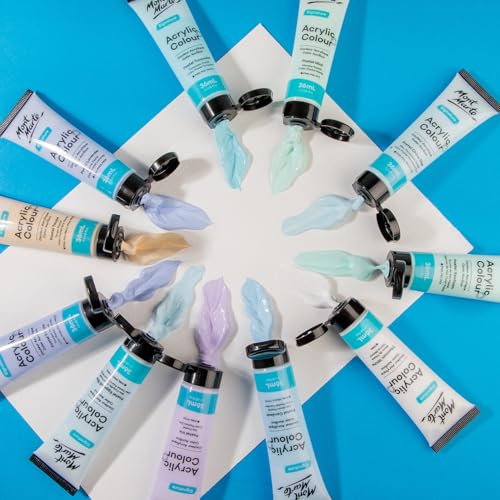 Mont Marte Acrylic Colour Pastel Paint Set Signature 48pc x 36ml (1.2 US fl.oz), Creamy Pastel Acrylic Paint Set, Good Coverage, Semi-Matte Finish, Ideal For Most Art and Craft Surfaces.
