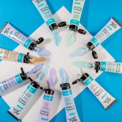 Mont Marte Acrylic Colour Pastel Paint Set Signature 48pc x 36ml (1.2 US fl.oz), Creamy Pastel Acrylic Paint Set, Good Coverage, Semi-Matte Finish, Ideal For Most Art and Craft Surfaces.