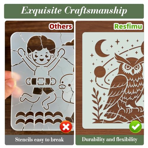 Owl Stencils for Crafts Reusable 24Pcs Stencils(5.9X5.9 inch) - color: Owl 1