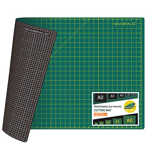 NEWBRAUG 24'' × 36'' Large Self Healing Gridded Rotary Cutting Mat, Big Double Sided 5-Ply Cutting board for Sewing, Quilting, Craft, Fabric & Scrapbooking(Green/Black)… - color: Green & Black, size: 24"L x 36"W